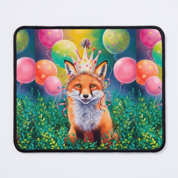 Item preview, Birthday Celebration. Birthday Fox. Adorable fox, birthday balloons, watercolor fox, fox drawing, floral fox designed and sold by FoxVibes.