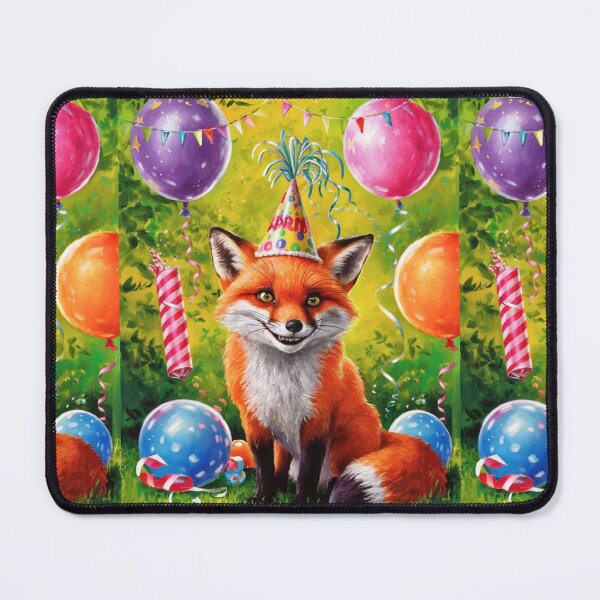 Item preview, Birthday Celebration. Birthday Fox. Adorable fox, birthday balloons, watercolor fox, fox drawing, floral fox designed and sold by FoxVibes.