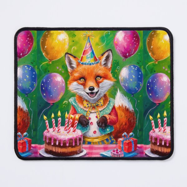 Item preview, Birthday Celebration. Birthday Fox. Adorable fox, birthday balloons, watercolor fox, fox drawing, floral fox designed and sold by FoxVibes.