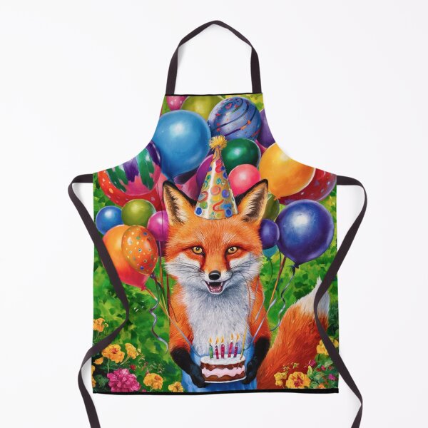 Item preview, Birthday Celebration. Birthday Fox. Adorable fox, birthday balloons, watercolor fox, fox drawing, floral fox designed and sold by FoxVibes.