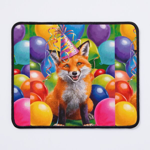 Item preview, Birthday Celebration. Birthday Fox. Adorable fox, birthday balloons, watercolor fox, fox drawing, floral fox designed and sold by FoxVibes.