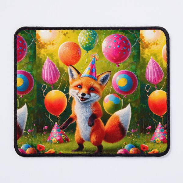 Item preview, Birthday Celebration. Birthday Fox. Adorable fox, birthday balloons, watercolor fox, fox drawing, floral fox designed and sold by FoxVibes.