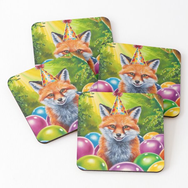 Item preview, Birthday Celebration. Birthday Fox. Adorable fox, birthday balloons, watercolor fox, fox drawing, floral fox designed and sold by FoxVibes.