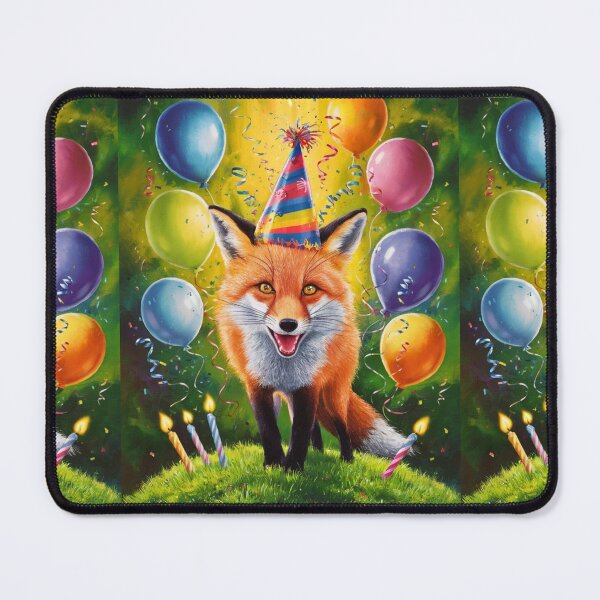 Item preview, Birthday Celebration. Birthday Fox. Adorable fox, birthday balloons, watercolor fox, fox drawing, floral fox designed and sold by FoxVibes.