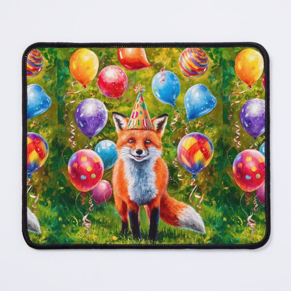 Item preview, Birthday Celebration. Birthday Fox. Adorable fox, birthday balloons, watercolor fox, fox drawing, floral fox designed and sold by FoxVibes.