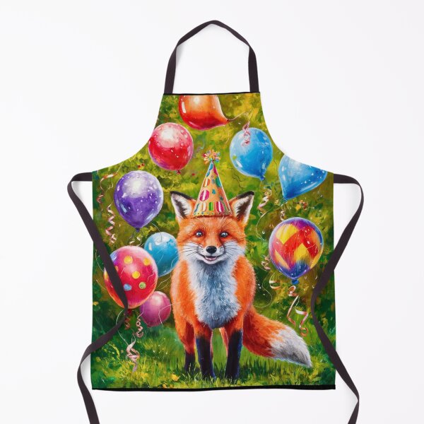 Item preview, Birthday Celebration. Birthday Fox. Adorable fox, birthday balloons, watercolor fox, fox drawing, floral fox designed and sold by FoxVibes.