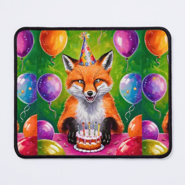 Item preview, Birthday Celebration. Birthday Fox. Adorable fox, birthday balloons, watercolor fox, fox drawing, floral fox designed and sold by FoxVibes.