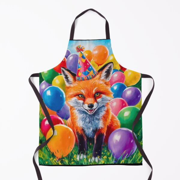 Item preview, Birthday Celebration. Birthday Fox. Adorable fox, birthday balloons, watercolor fox, fox drawing, floral fox designed and sold by FoxVibes.