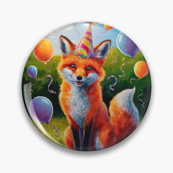 Item preview, Birthday Celebration. Birthday Fox. Adorable fox, birthday balloons, watercolor fox, fox drawing, floral fox designed and sold by FoxVibes.