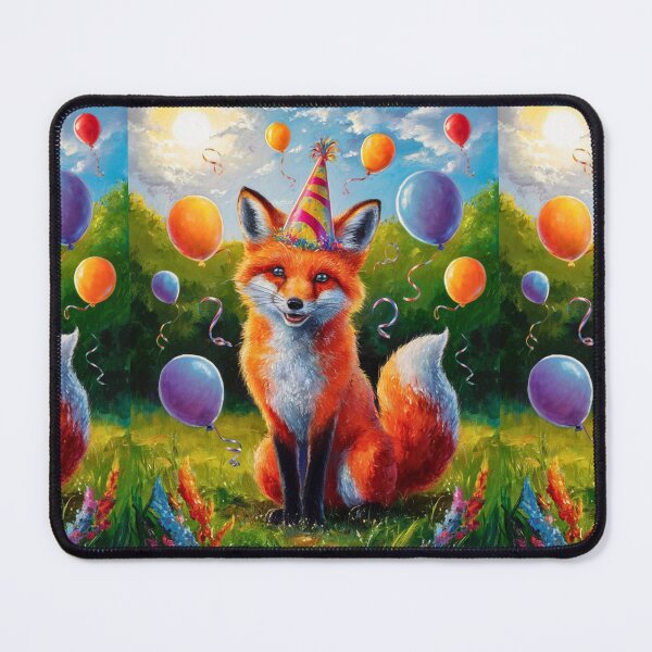 Item preview, Birthday Celebration. Birthday Fox. Adorable fox, birthday balloons, watercolor fox, fox drawing, floral fox designed and sold by FoxVibes.