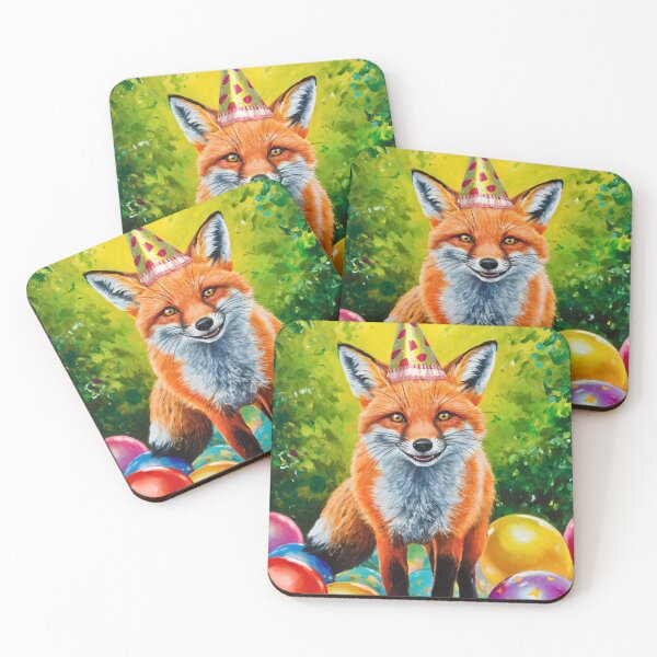Item preview, Birthday Celebration. Birthday Fox. Adorable fox, birthday balloons, watercolor fox, fox drawing, floral fox designed and sold by FoxVibes.