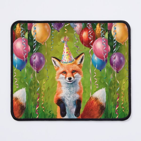 Item preview, Birthday Celebration. Birthday Fox. Adorable fox, birthday balloons, watercolor fox, fox drawing, floral fox designed and sold by FoxVibes.