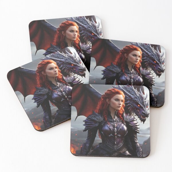 Item preview, Red Hair Girl with her Dragon designed and sold by Marcicev-Bojan.