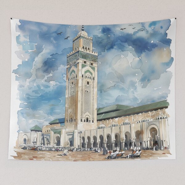 Item preview, A Watercolor Design of Casablanca - Morocco  designed and sold by Sketch-Shack.