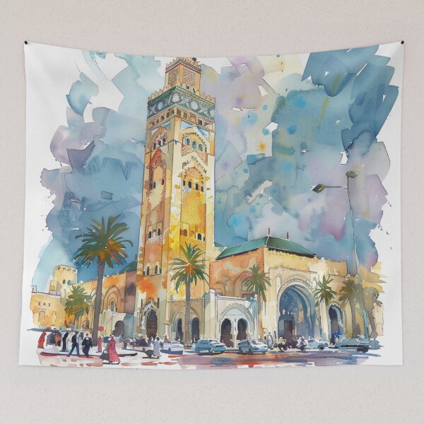 Item preview, A Watercolor Design of Casablanca - Morocco  designed and sold by Sketch-Shack.