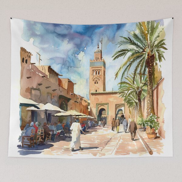 Item preview, A Watercolor Design of Marrakech - Morocco  designed and sold by Sketch-Shack.