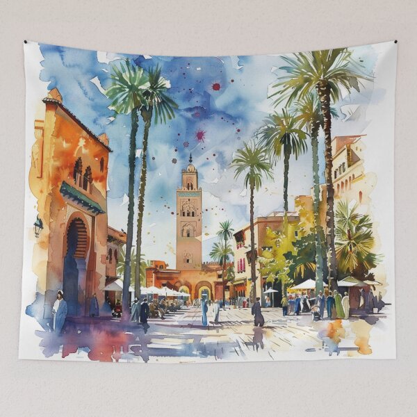 Item preview, A Watercolor Design of Marrakech - Morocco  designed and sold by Sketch-Shack.