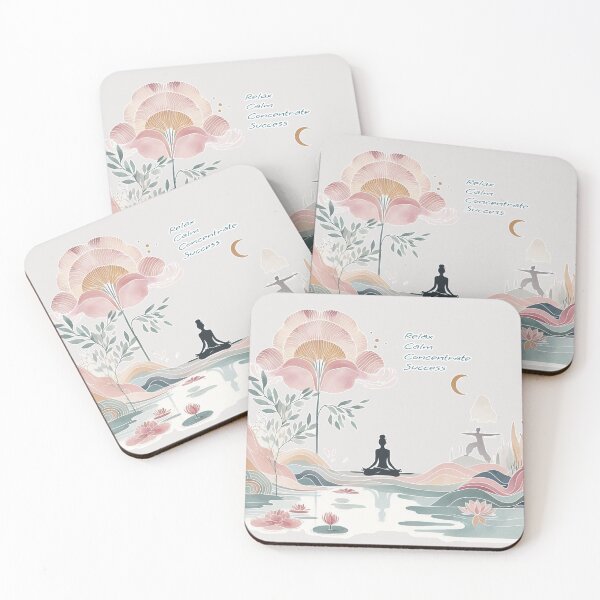 Item preview, Woman Yoga Natural Park, Relax Calm Concentrate Success Mantra quote  designed and sold by Nanthanon.