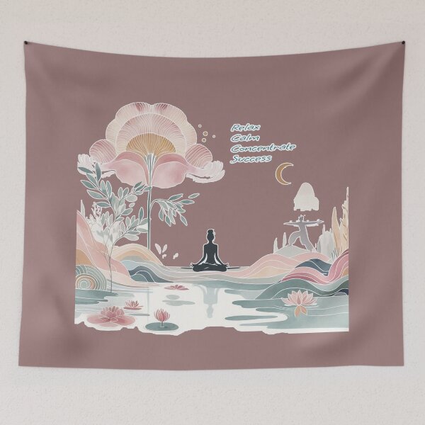Item preview, Woman Yoga Natural Park, Relax Calm Concentrate Success Mantra quote  designed and sold by Nanthanon.