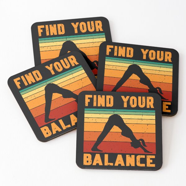 Item preview, FIND YOUR BALANCE YOGA FITNESS WORKOUT MOTIVATIONAL VINTAGE designed and sold by NiibDesigns.