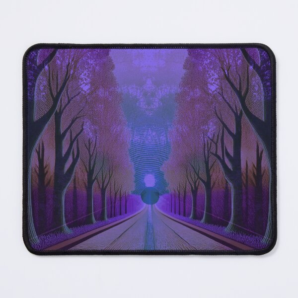 Item preview, Festival atmosphere - psychedelic forest, bathed in sea and setting sun - shades of navy blue and purple. designed and sold by My-fake-places.