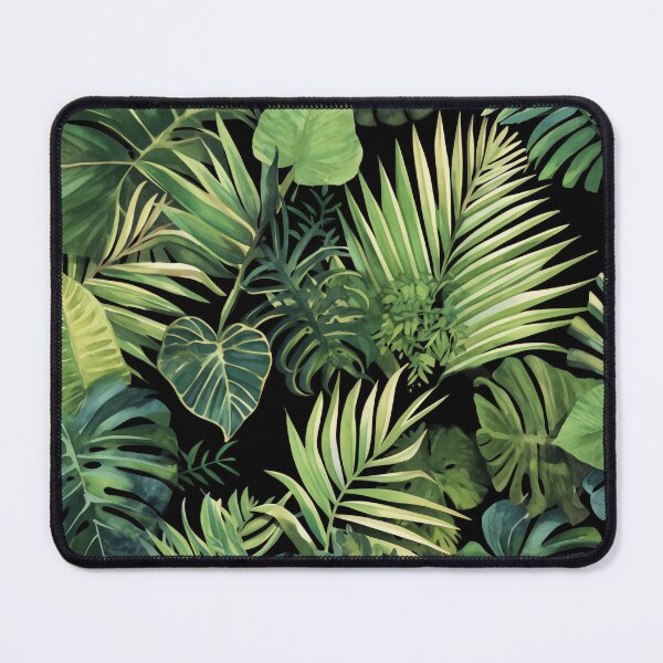 Item preview, Seamless pattern of lush tropical green leaves designed and sold by DMay-art.