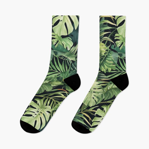 Item preview, Seamless pattern of lush tropical green leaves designed and sold by DMay-art.