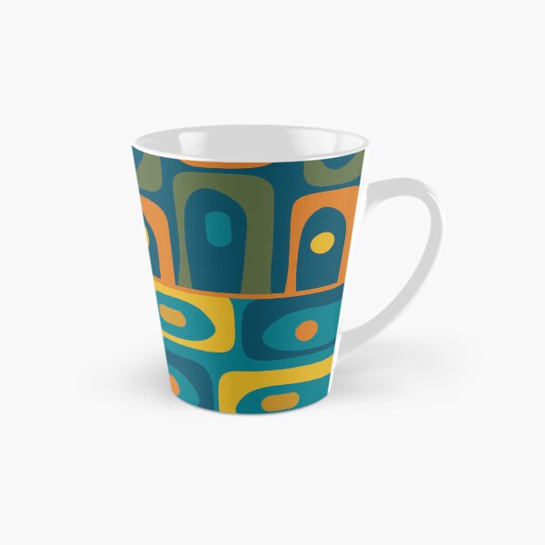 Item preview, Mid Century Modern Piquet Retro Abstract Multi Pattern in Moroccan Blue Teal Orange Olive Mustard designed and sold by kierkegaard.