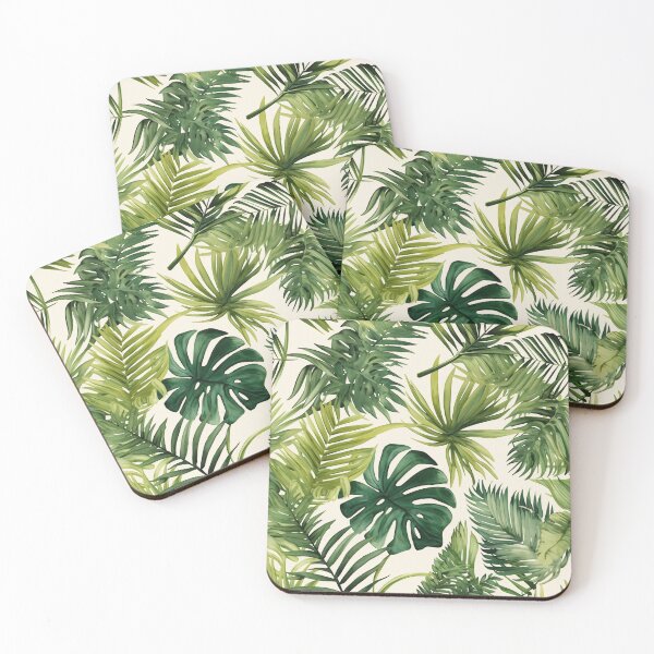 Item preview, Seamless pattern of lush tropical green leaves designed and sold by DMay-art.