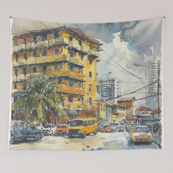 Item preview, A Watercolor Design of Lagos - Nigeria  designed and sold by Sketch-Shack.