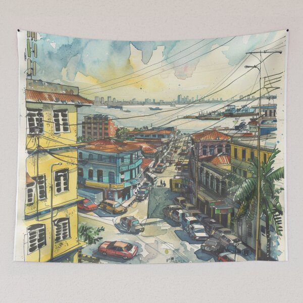Item preview, A Watercolor Design of Lagos - Nigeria  designed and sold by Sketch-Shack.