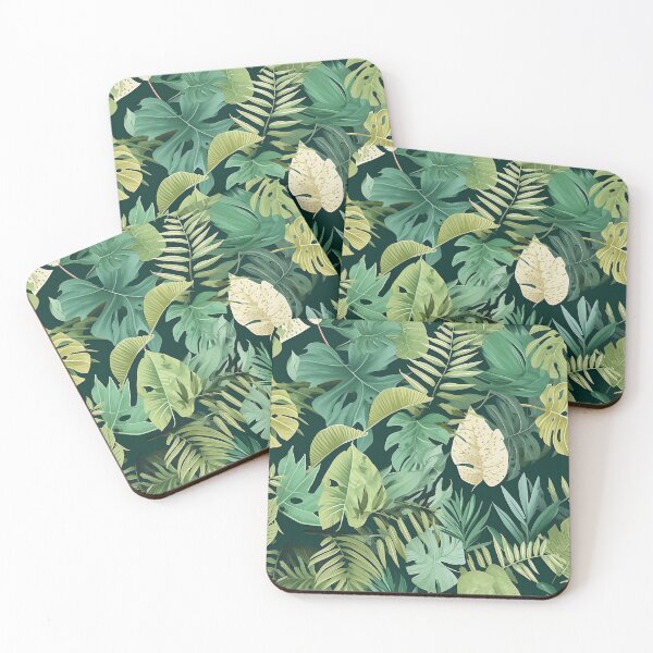 Item preview, Seamless pattern of lush tropical green leaves designed and sold by DMay-art.