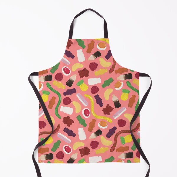 Item preview, Illustrated Allen's Lollies Gummy Candy Party Mix Pattern Pink designed and sold by Juliet Raines.