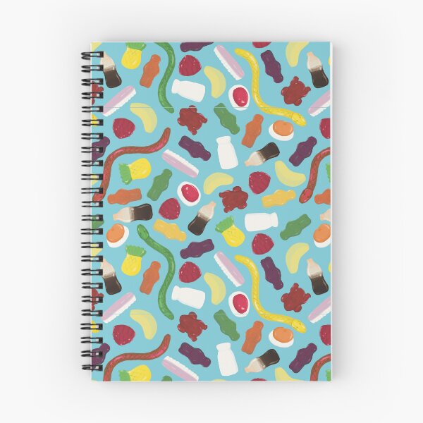 Item preview, Illustrated Allen's Lollies Gummy Candy Party Mix Pattern Blue designed and sold by Juliet Raines.