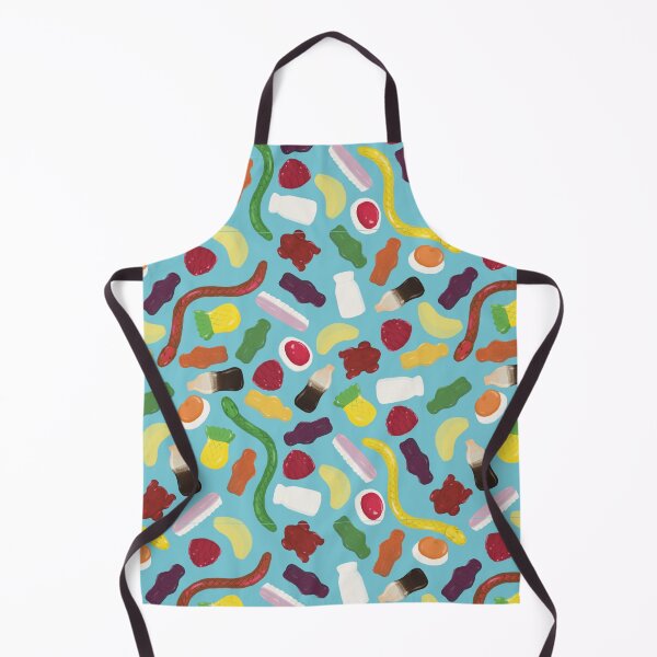 Item preview, Illustrated Allen's Lollies Gummy Candy Party Mix Pattern Blue designed and sold by Juliet Raines.