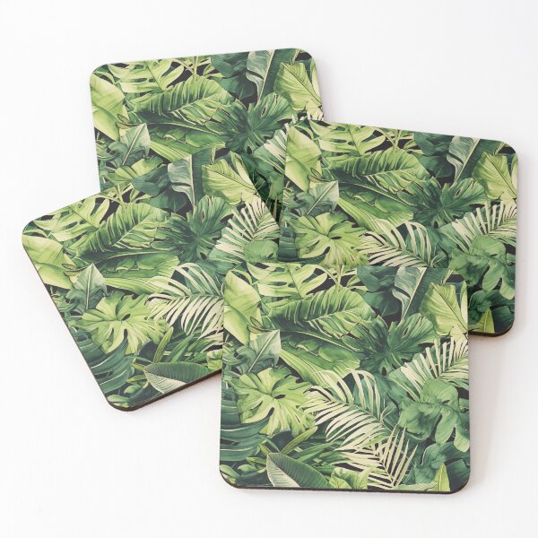 Item preview, Seamless pattern of lush tropical green leaves designed and sold by DMay-art.