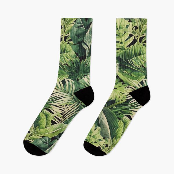 Item preview, Seamless pattern of lush tropical green leaves designed and sold by DMay-art.