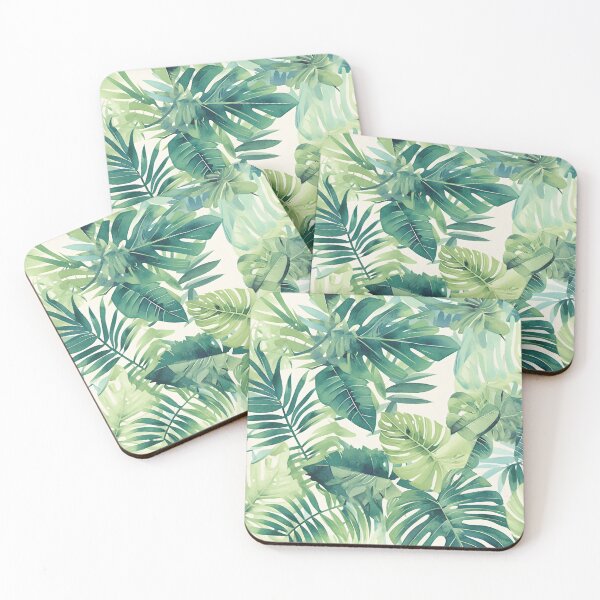Item preview, Seamless pattern of lush tropical green leaves designed and sold by DMay-art.