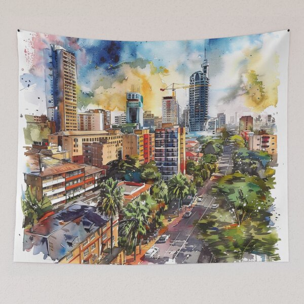 Item preview, A Watercolor Design of Nairobi - Kenya  designed and sold by Sketch-Shack.