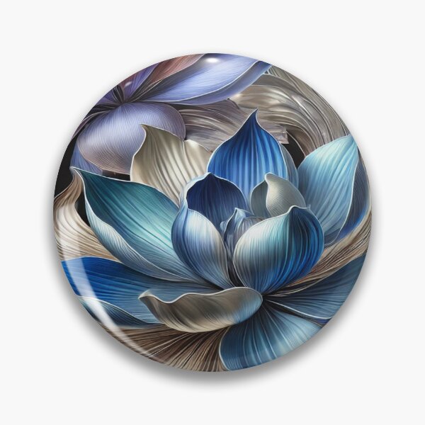 Item preview, Metallic Floral Sparkle in Blue and Silver designed and sold by FAONIM.