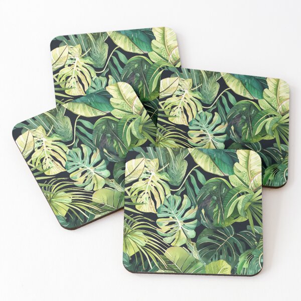 Item preview, Seamless pattern of lush tropical green leaves designed and sold by DMay-art.