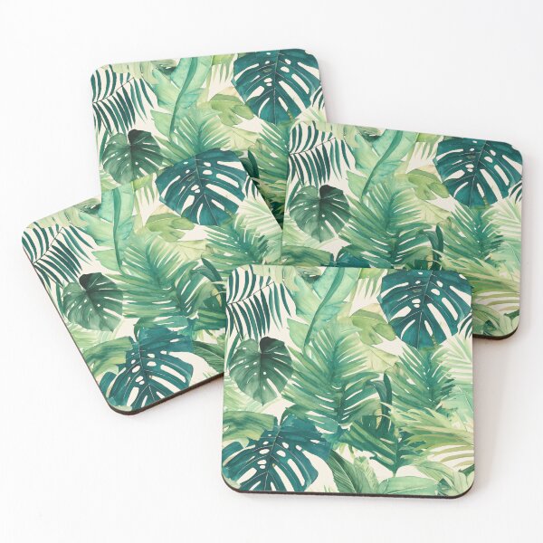 Item preview, Seamless pattern of lush tropical green leaves designed and sold by DMay-art.