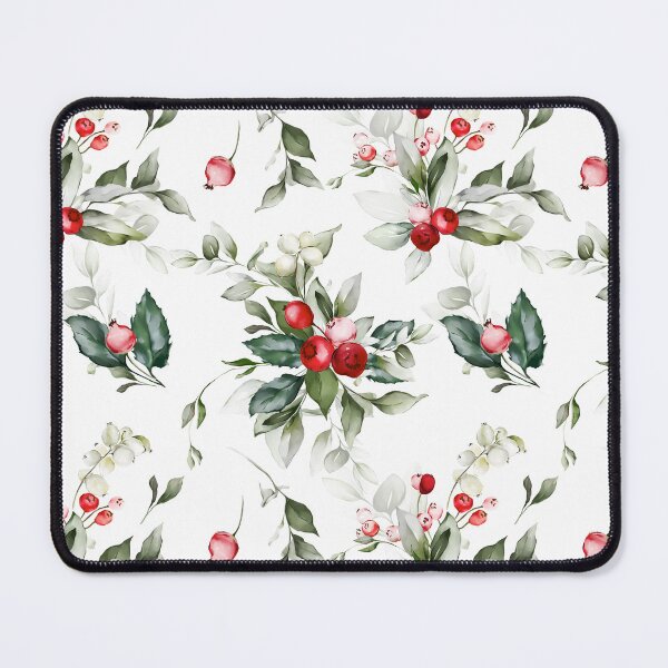 Item preview, Christmas leaves twigs and berries on a white background designed and sold by coshe.