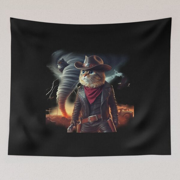 Item preview, Courageous Cat Sheriff Faces Tornado with Determination designed and sold by freackly.
