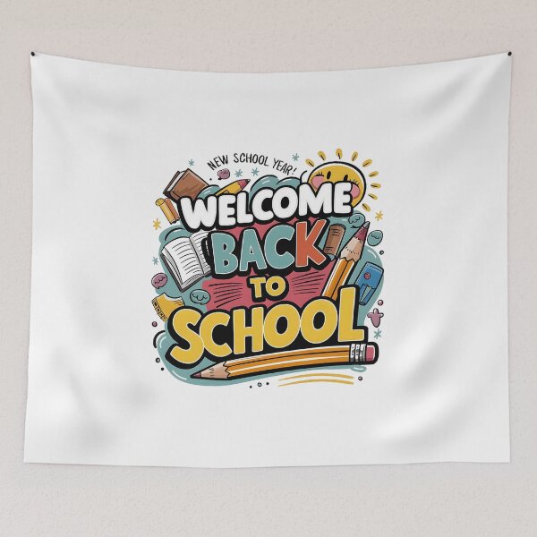 Item preview, WELCOME BACK To School WHITE for Teacher & students  designed and sold by Abd00essamad.