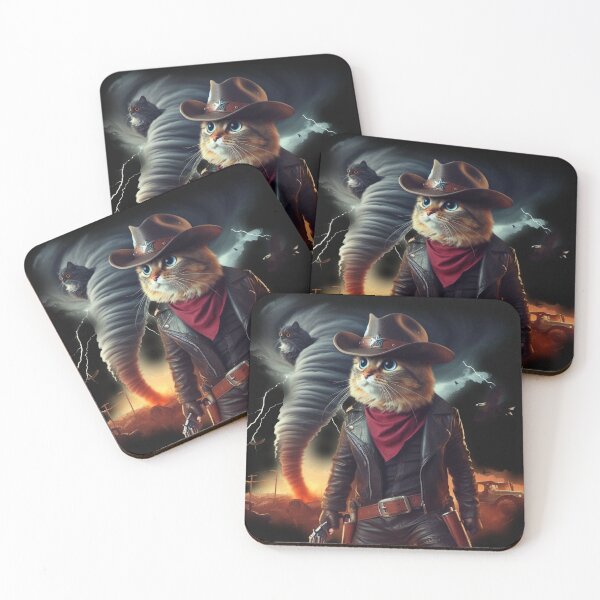 Item preview, El valiente gato sheriff se enfrenta al tornado con determinación designed and sold by freackly.