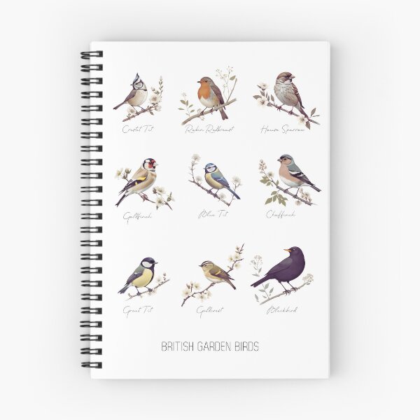 Item preview, British garden birds, UK birds, bird breeds, Birds of Europe, Farmhouse Decor, bird species identification chart designed and sold by lagunaklein.