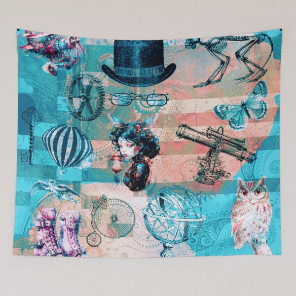 Item preview, My steampunk, blue and pink designed and sold by FlossOrFi.