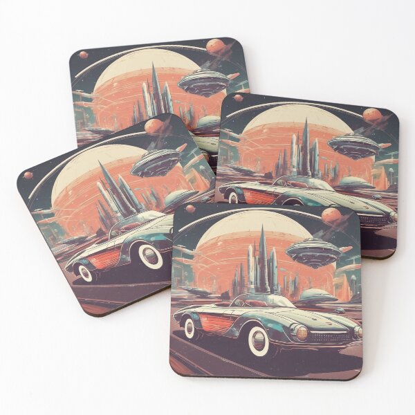 Item preview, A retrofuturistic car and spaceship designed and sold by By Nayla.