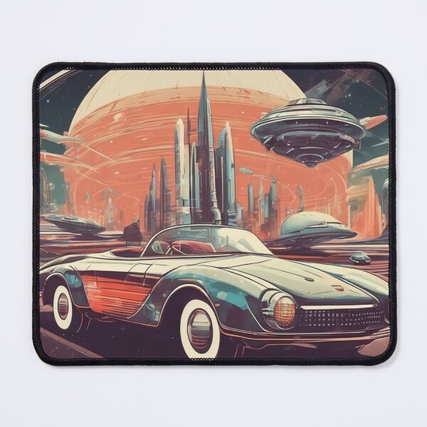 Item preview, A retrofuturistic car and spaceship designed and sold by By Nayla.